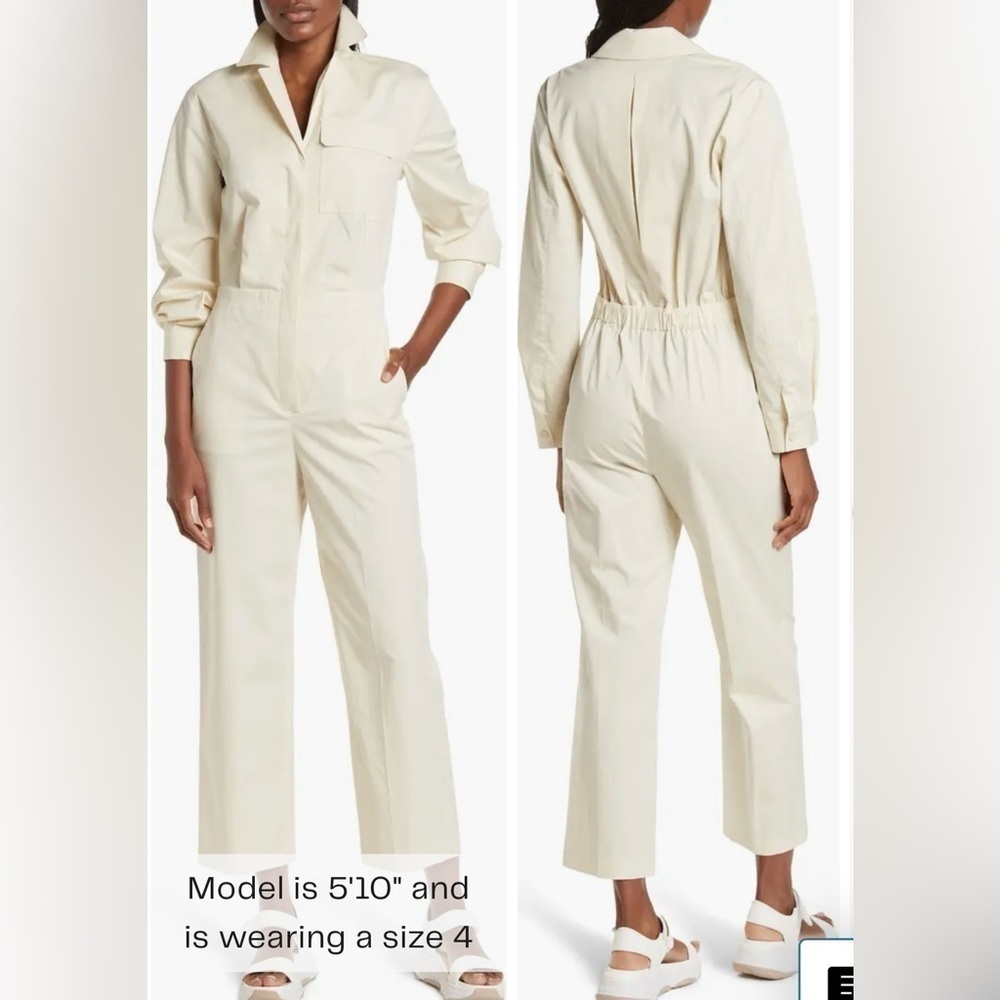 NWT THEORY Chino Wash shirt jumpsuit cargo Size 2